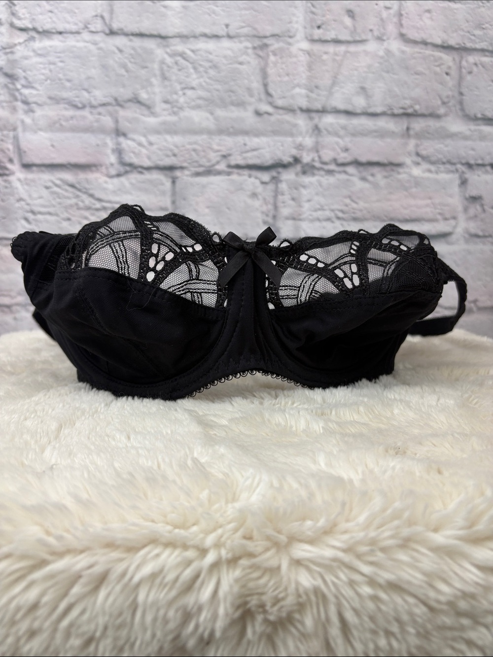 Fantasie Alex Black Lace Embroidery Underwire Bra 30DD